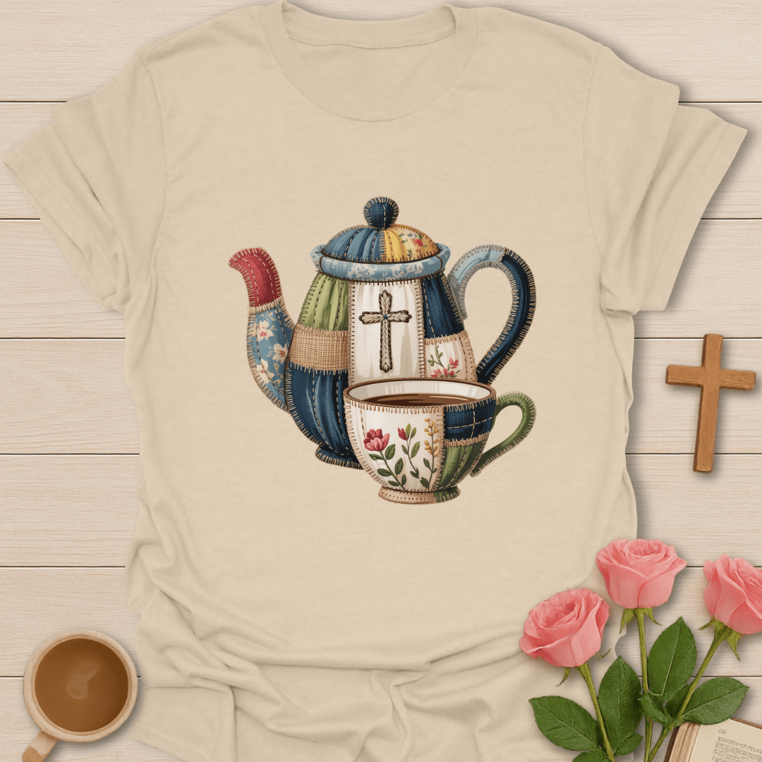 Faux Patchwork Faith Teapot T-Shirt T-Shirt