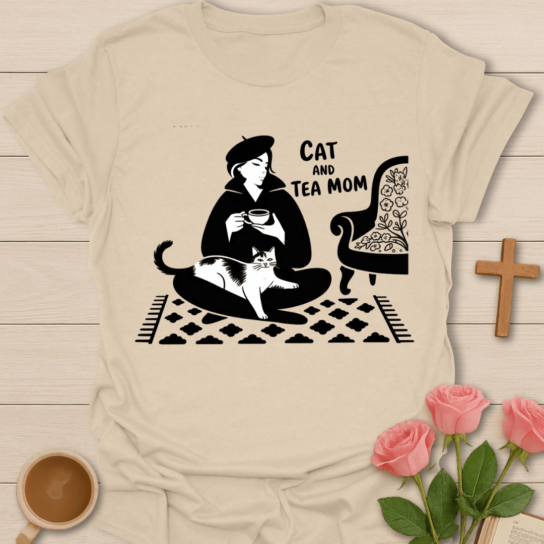 Cat Mom Tea Love T-Shirt T-Shirt