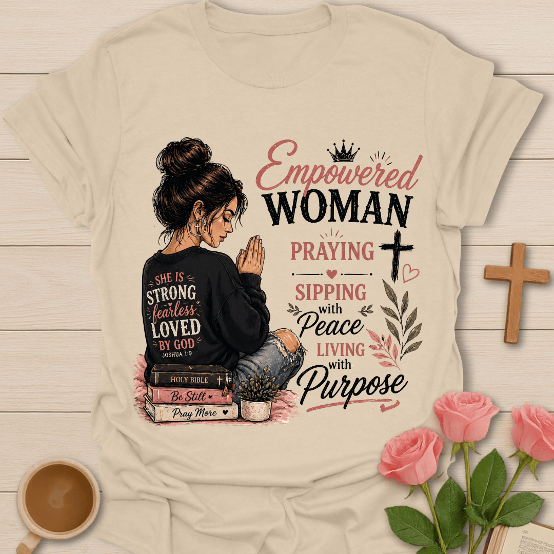 Empowered Faith Woman Tea T-Shirt T-Shirt