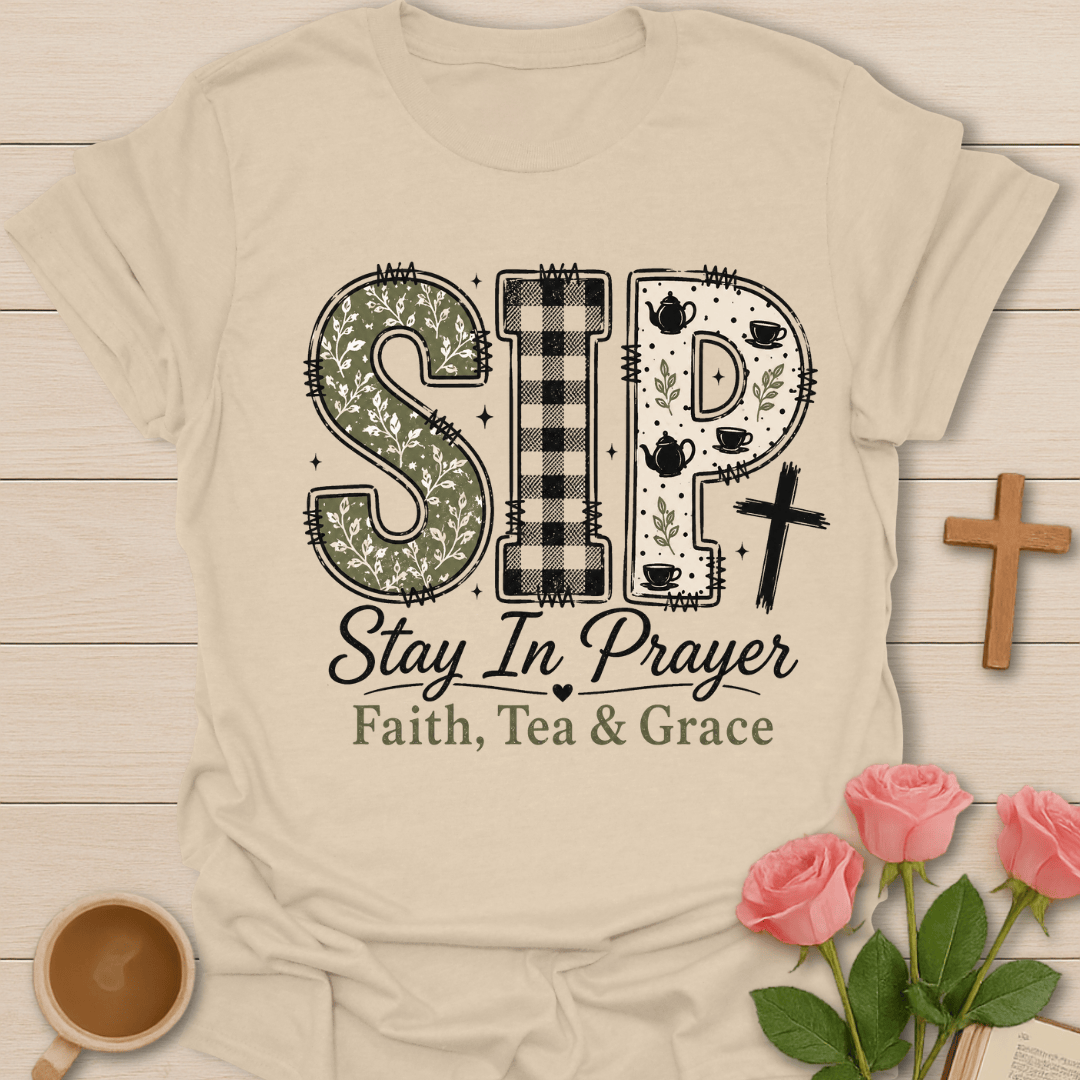 Stay In Prayer Tea T-Shirt KozzyCo Christian and tea lover design