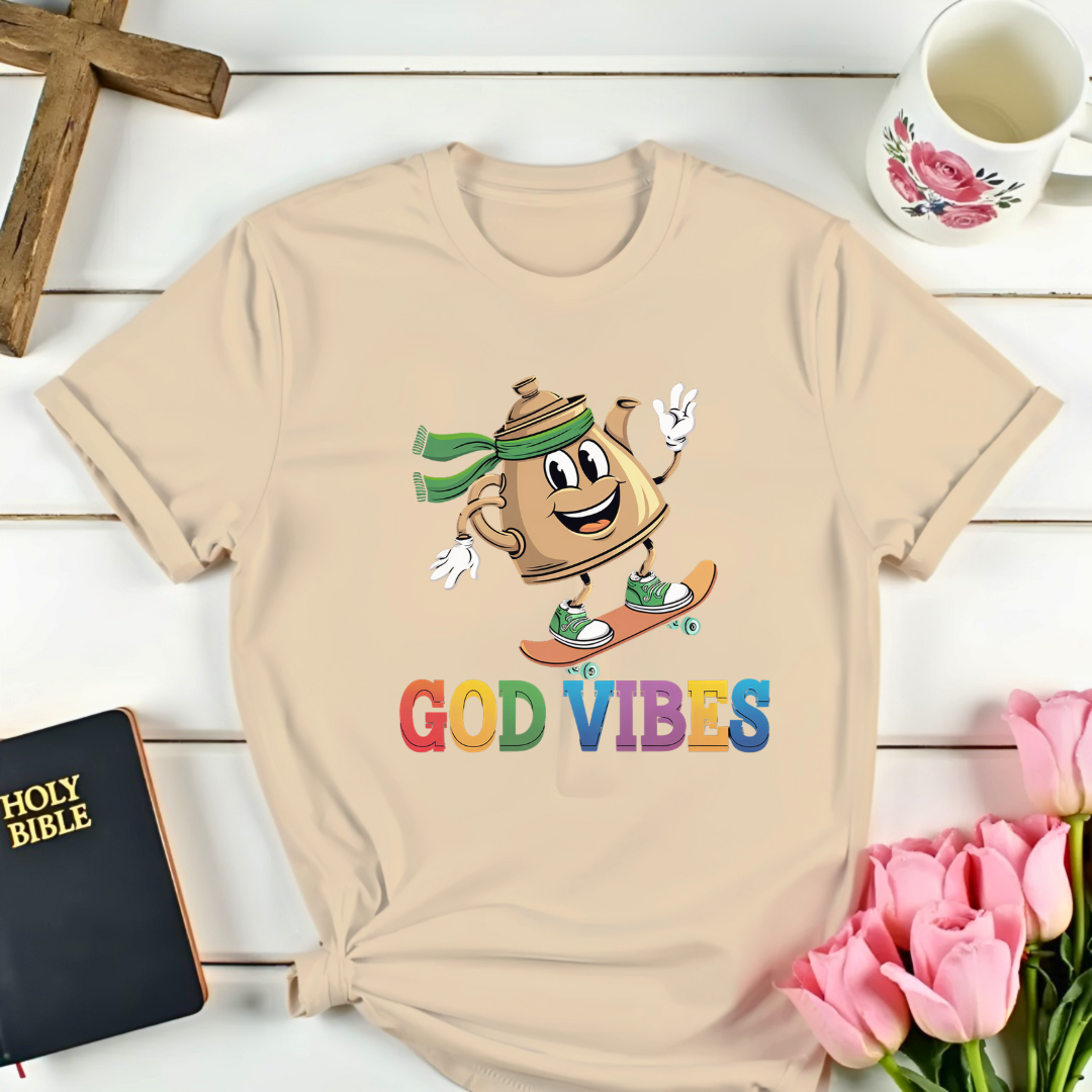 God Vibes Skating Teapot T-Shirt