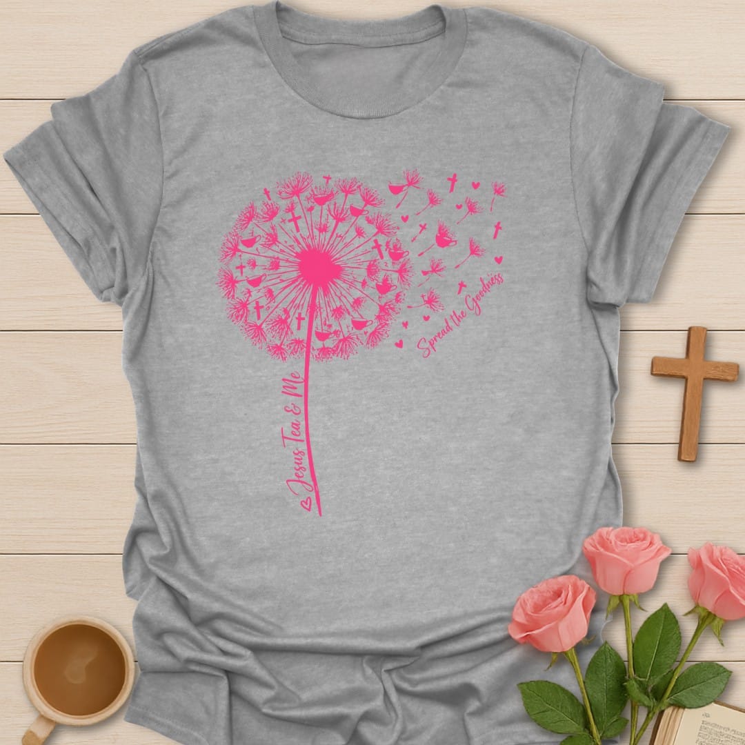 Spread The Goodness t-shirt with cheerful lettering and faith-inspired design - Sport Grey