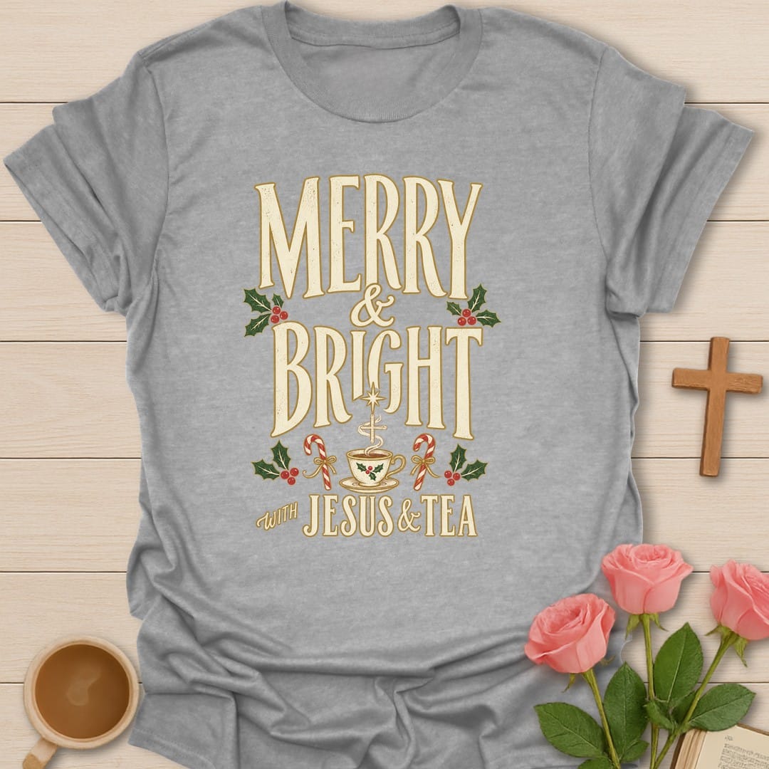 Spiked Comfort t-shirt with cozy lettering and faith-inspired design - Sport Grey