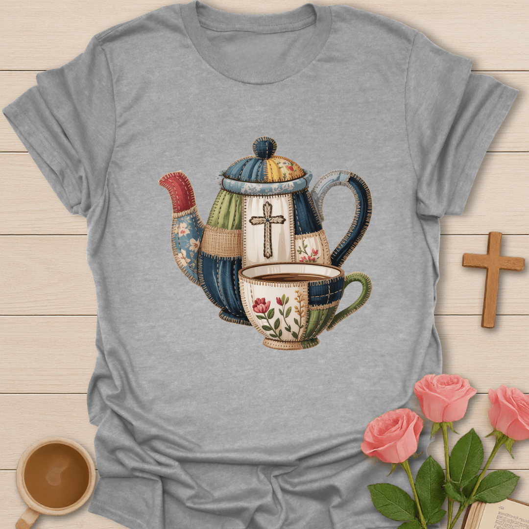 Faux Patchwork Faith Teapot T-Shirt T-Shirt