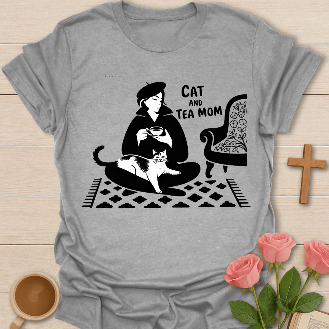 Cat Mom Tea Love T-Shirt T-Shirt