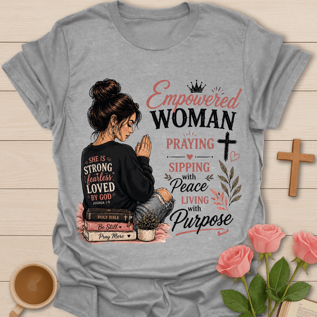 Empowered Faith Woman Tea T-Shirt T-Shirt