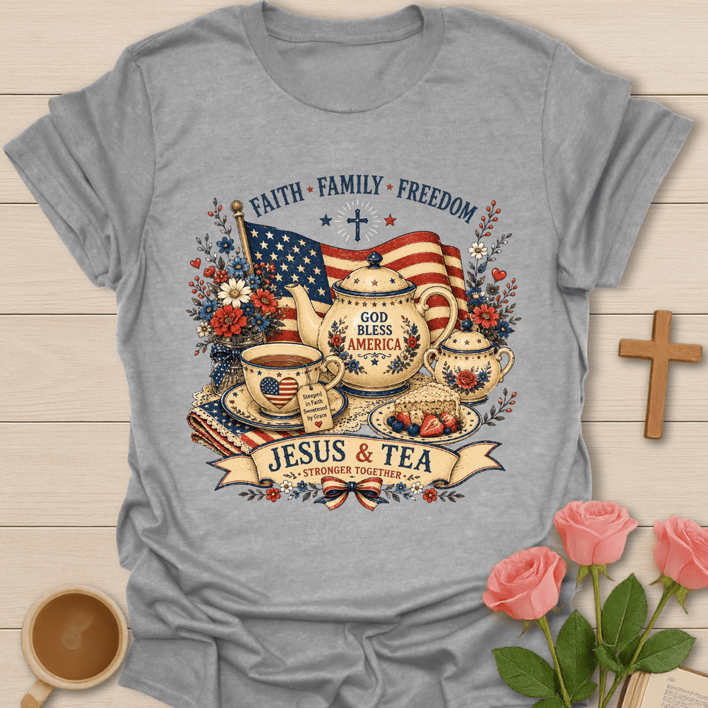 Patriotic Jesus Tea T-Shirt T-Shirt