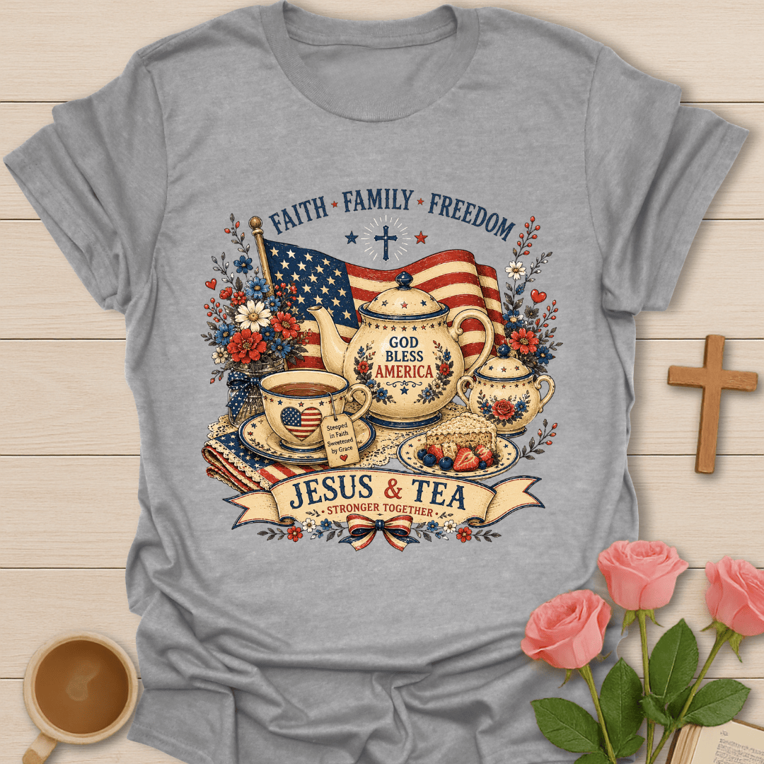 Patriotic Jesus Tea T-Shirt T-Shirt
