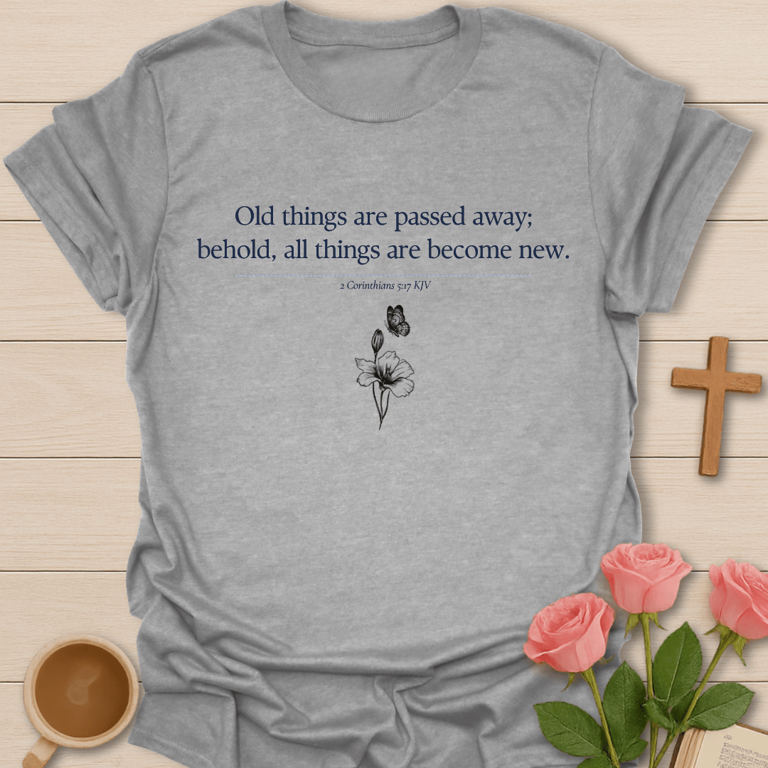 Made New In Christ T-Shirt KozzyCo Christian and tea lover design
