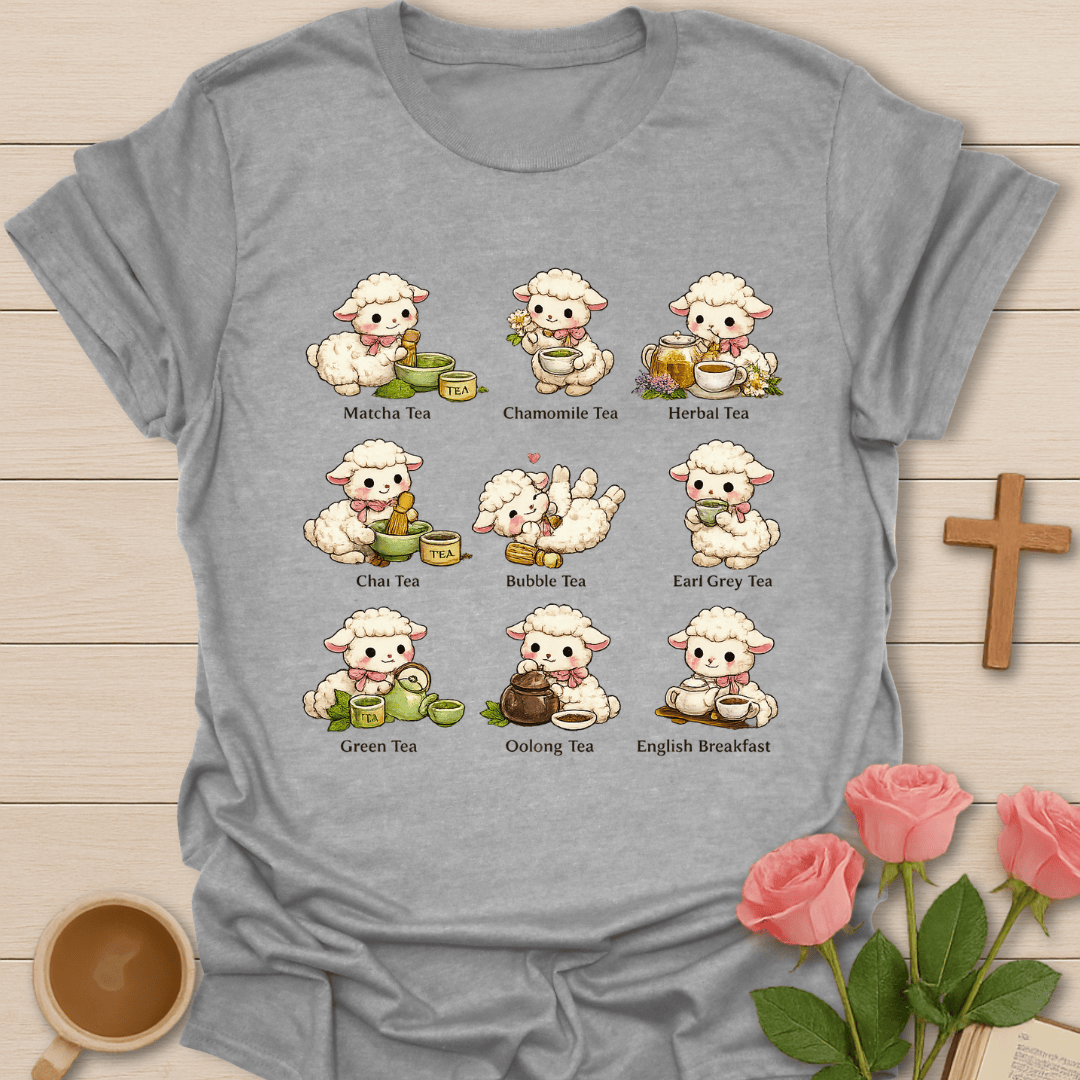 Tea Lover Lamb Collection T-Shirt KozzyCo Christian and tea lover design