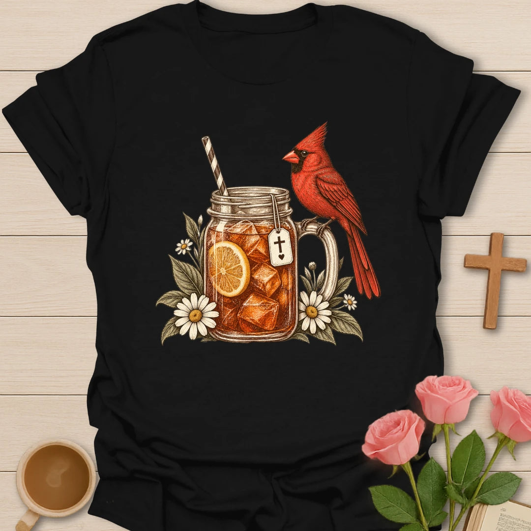 Sweet Tea Christian shirt with sweet tea design and faith-inspired lettering. - Black