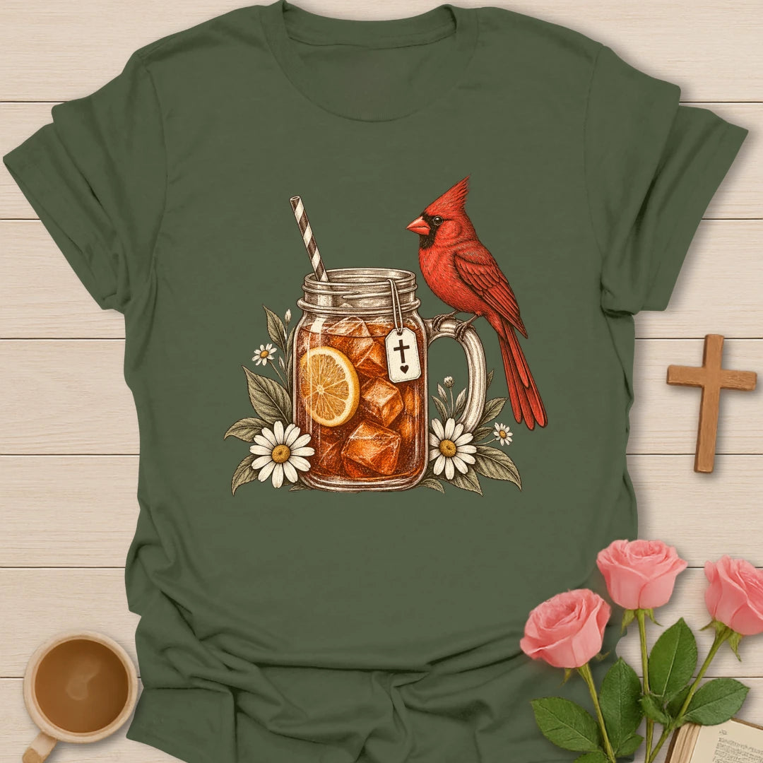 Sweet Tea Christian shirt with sweet tea design and faith-inspired lettering. - Military Green