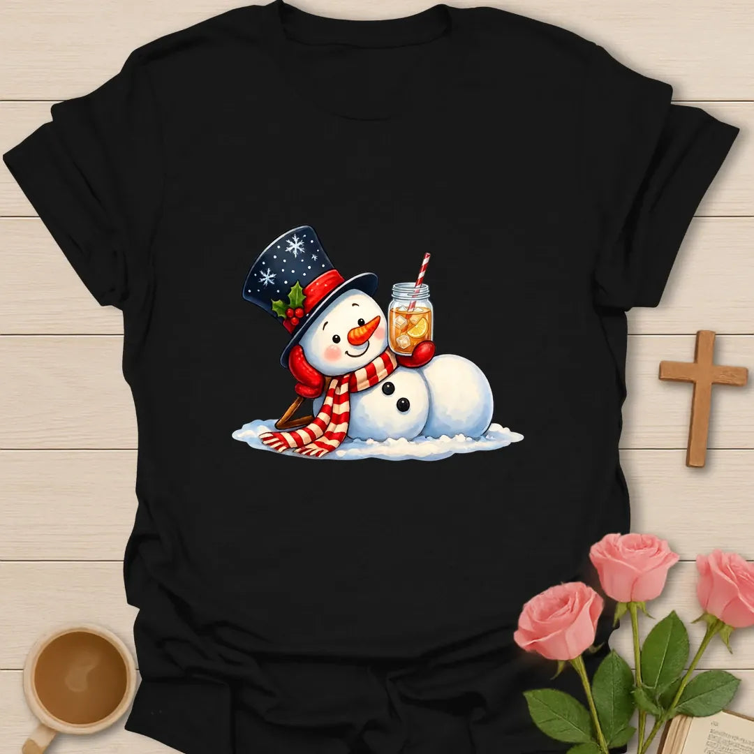 Sweet Tea With Santa t-shirt with festive Santa artwork and faith-inspired design - Black