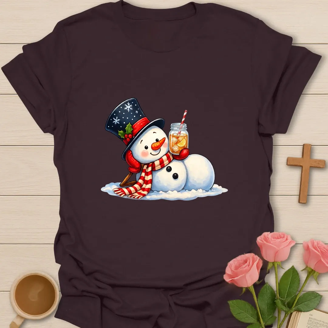 Sweet Tea With Santa t-shirt with festive Santa artwork and faith-inspired design - Dark Chocolate