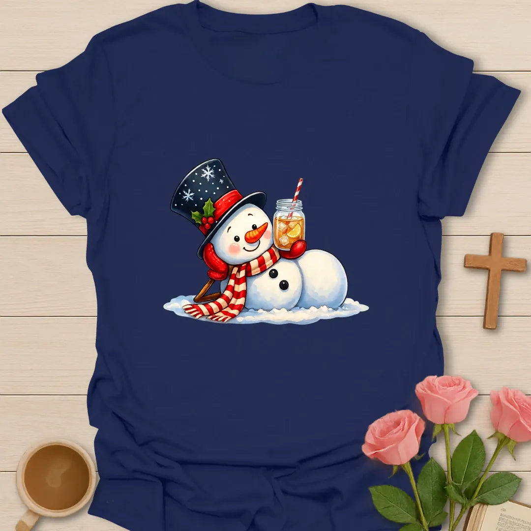 Sweet Tea With Santa t-shirt with festive Santa artwork and faith-inspired design - Navy