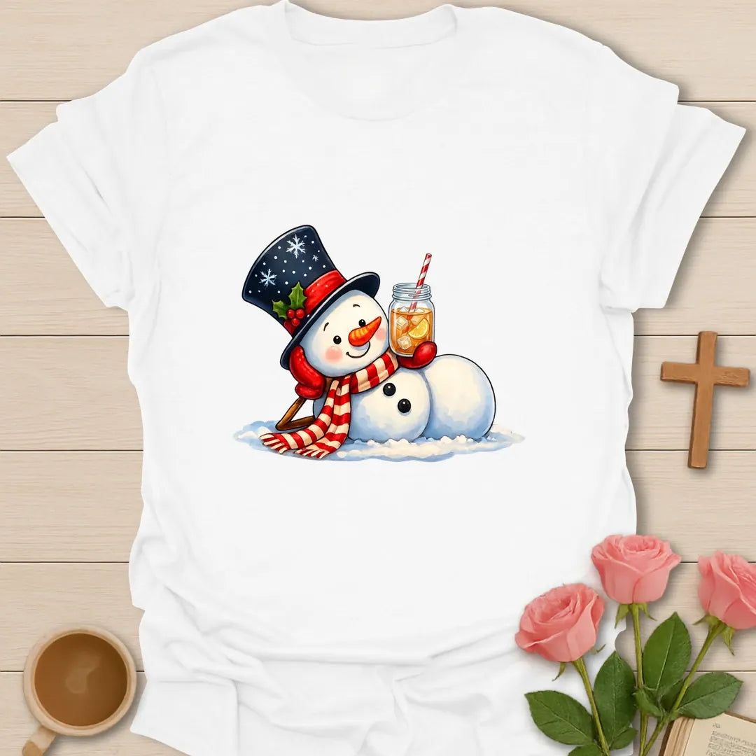 Sweet Tea With Santa t-shirt with festive Santa artwork and faith-inspired design - White