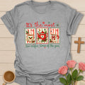 Tea-riffic Time of the Year Christmas T-shirt with festive teacups teapot holly and snowflakes - Sport Grey