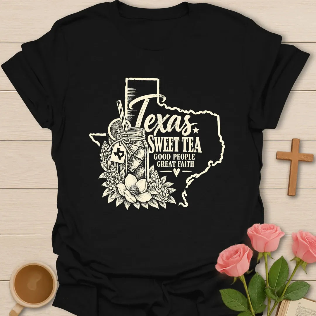 Texas Faith Christian t-shirt with faith-inspired Texas lettering - Black
