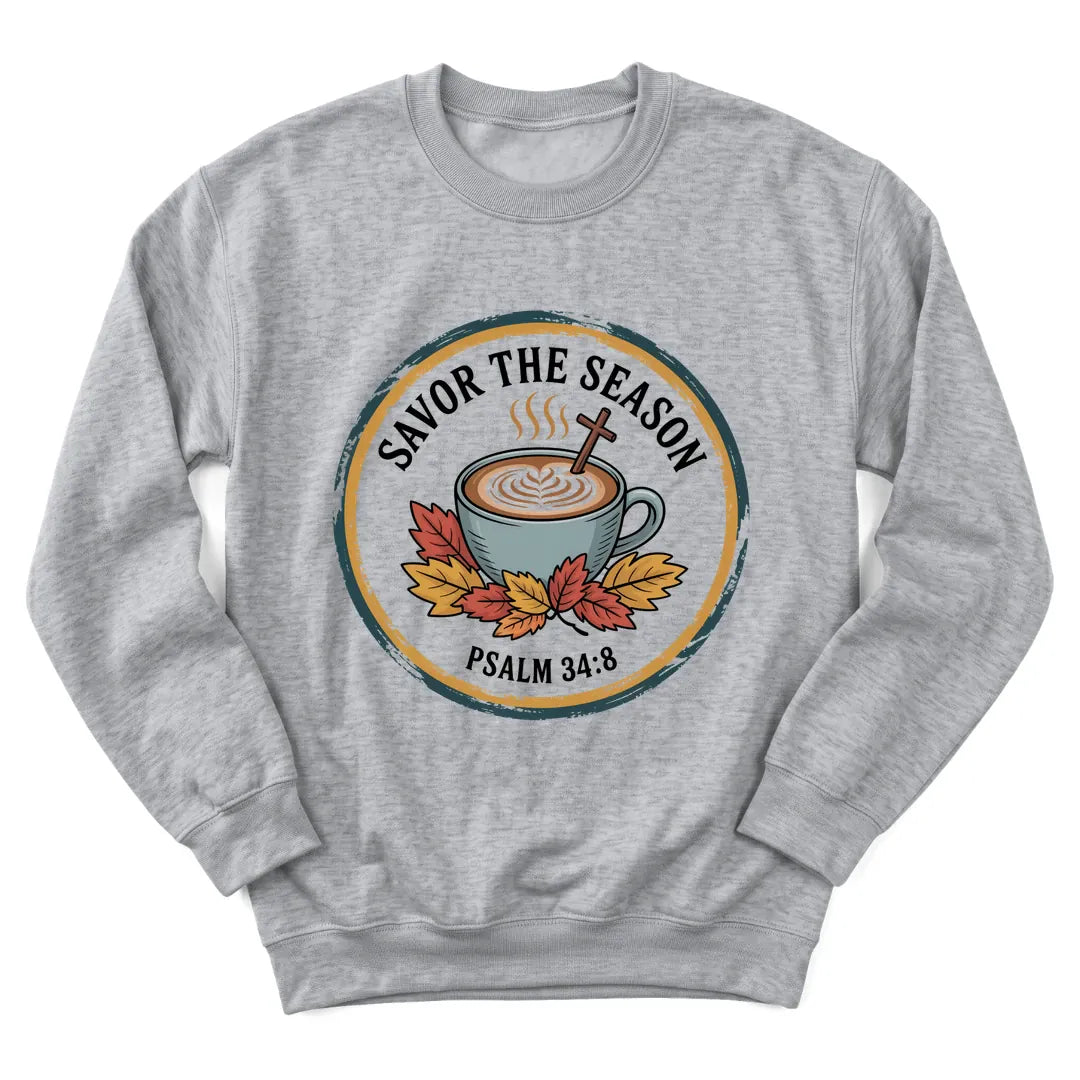The Christ Season sweatshirt with holiday lettering and cozy faith design - Sport Grey