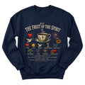 Fruit Of The Spirit sweatshirt listing Galatians 5:22-23 in Scripture lettering - Navy