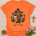 Turkey Sweet Tea t-shirt with Thanksgiving turkey and sweet tea faith design - Orange