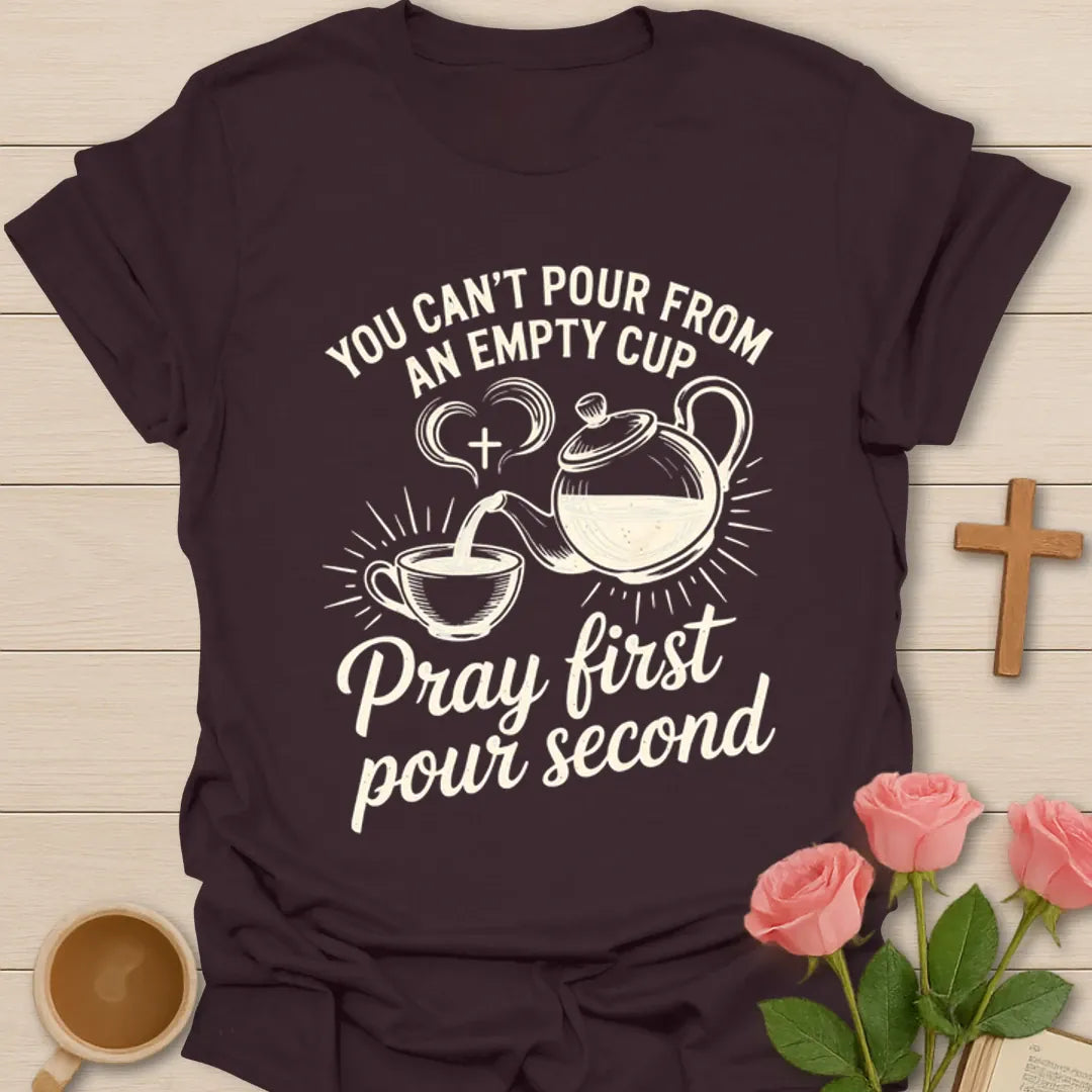 Vintage Pray First Pour Second KozzyCo Christian and tea lover design