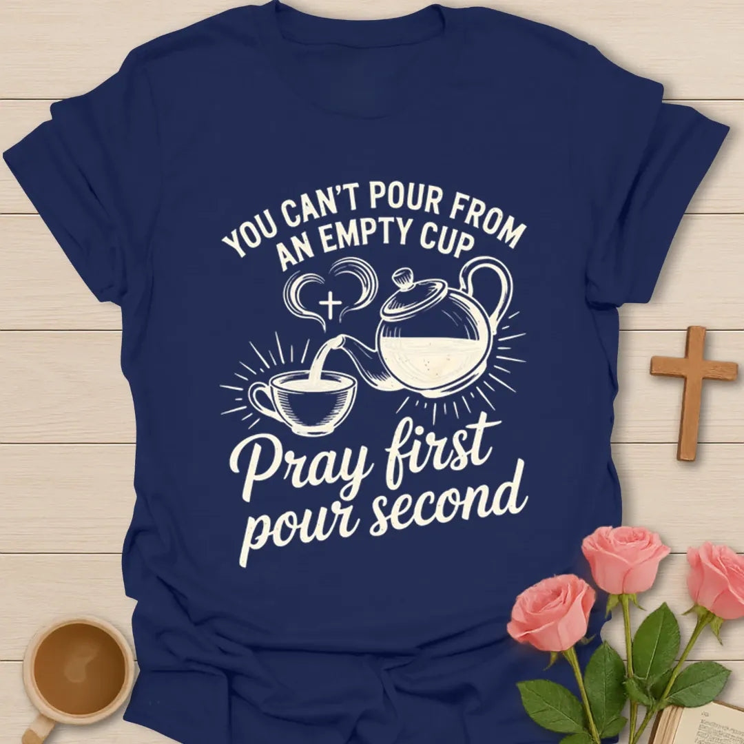 Vintage Pray First Pour Second KozzyCo Christian and tea lover design