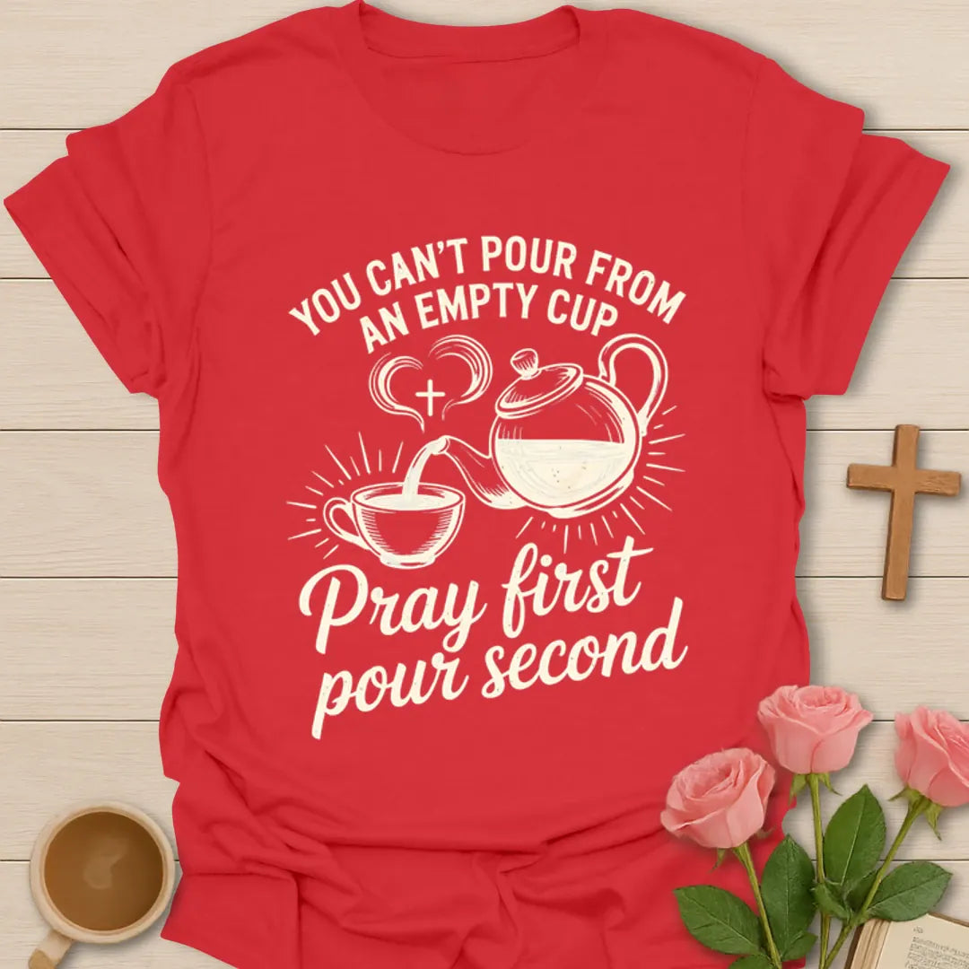 Vintage Pray First Pour Second KozzyCo Christian and tea lover design