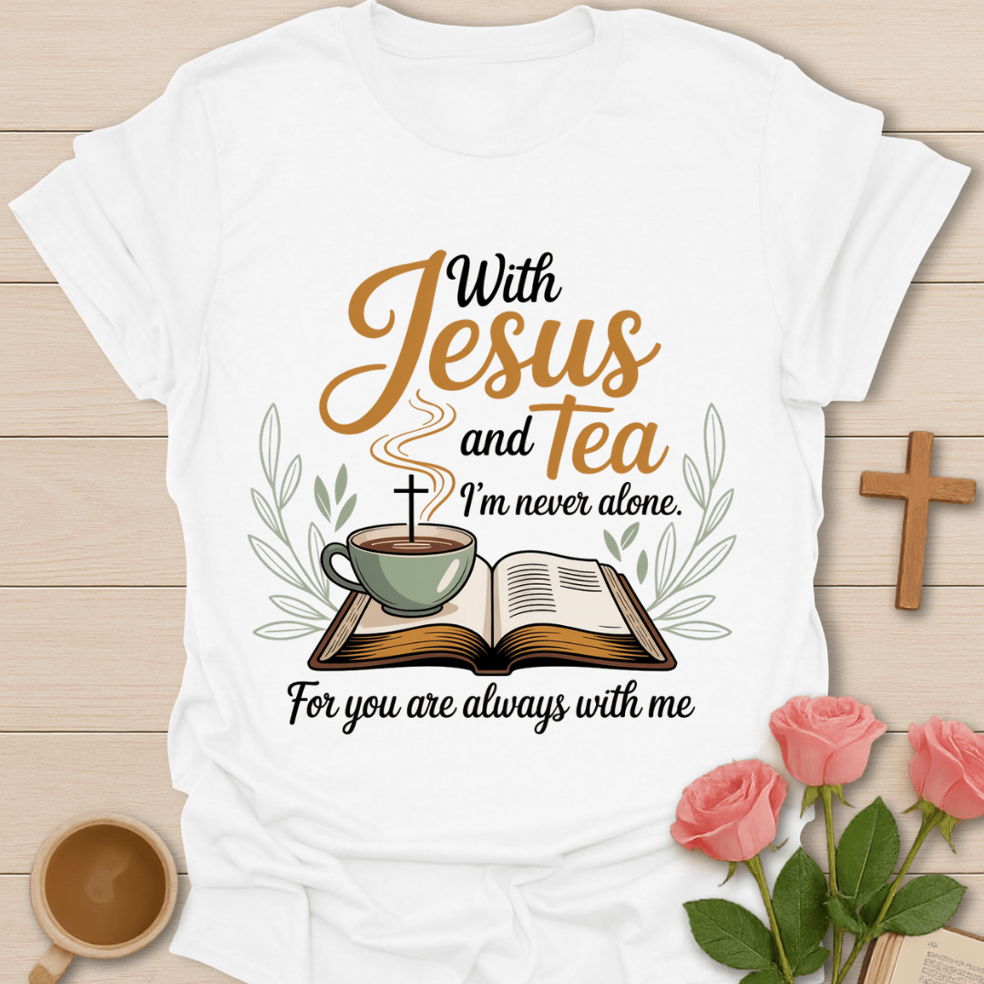 Jesus & Tea Never Alone T-Shirt T-Shirt
