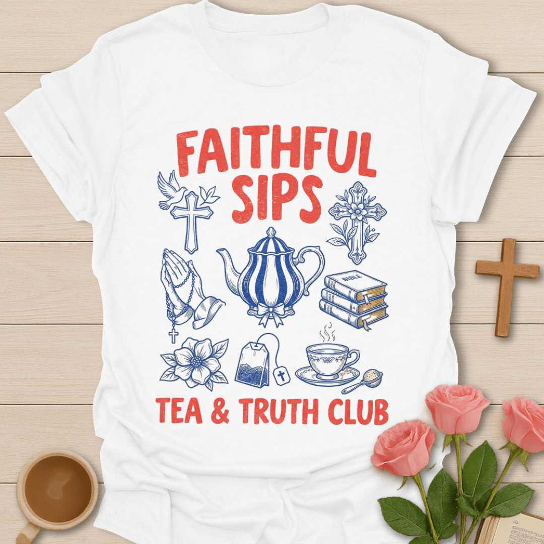 Faithful Sips Tea Club T-Shirt T-Shirt