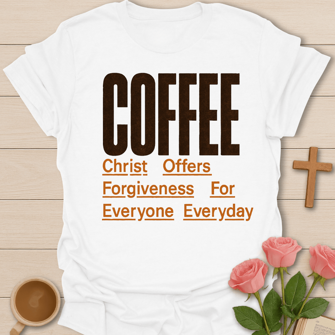Coffee Forgiveness Christian T-Shirt T-Shirt