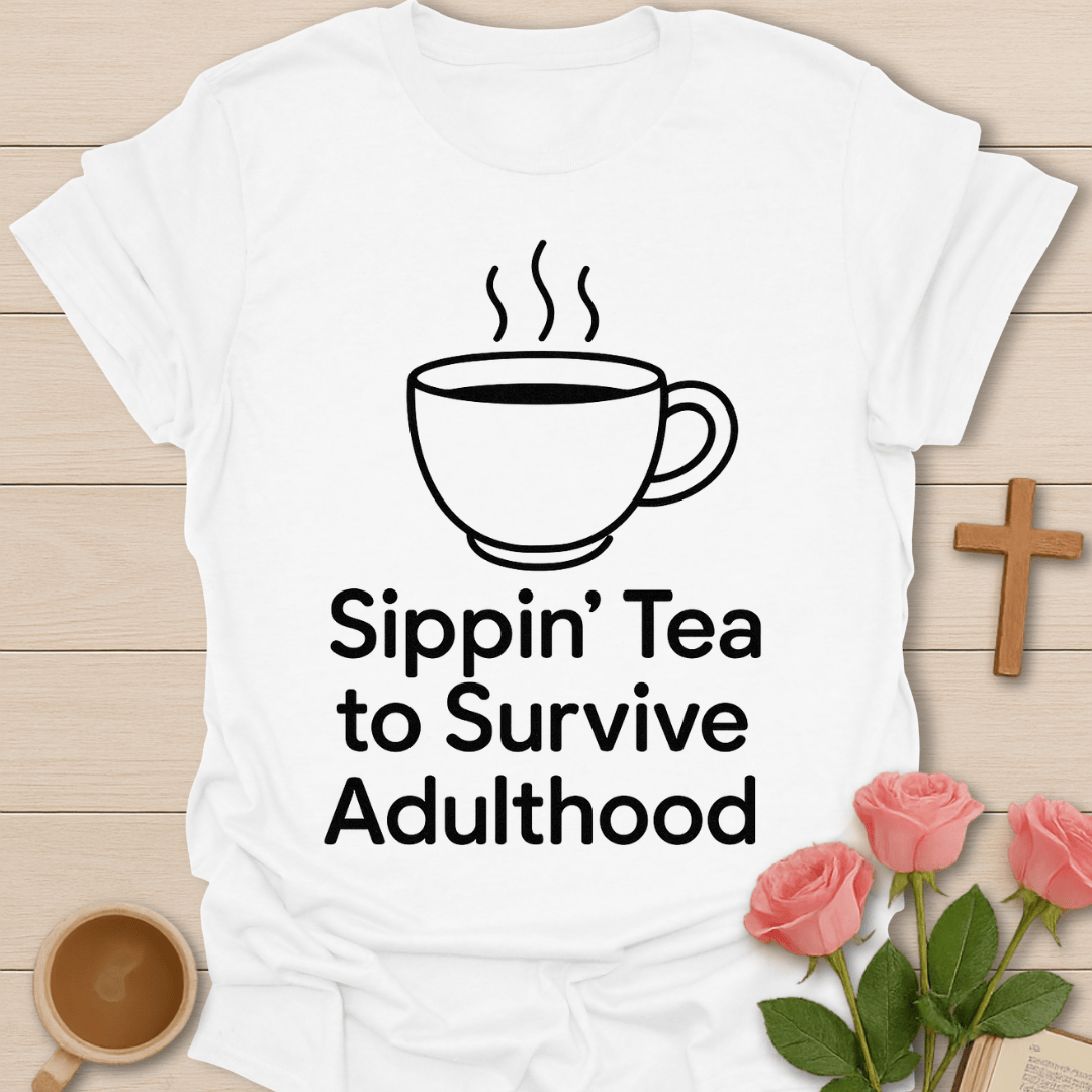 Sippin' Tea Adulthood Survival T-Shirt T-Shirt
