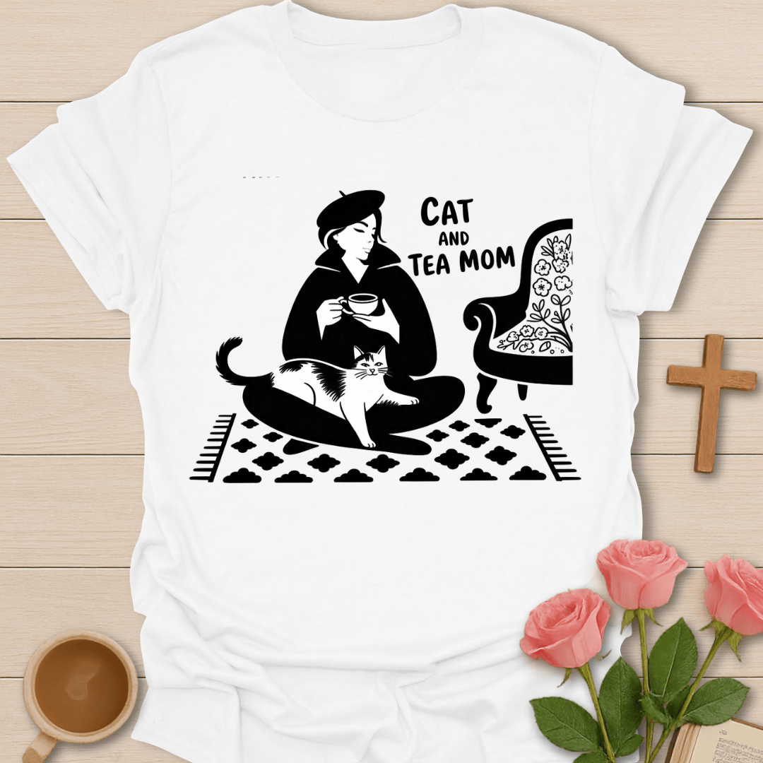 Cat Mom Tea Love T-Shirt T-Shirt