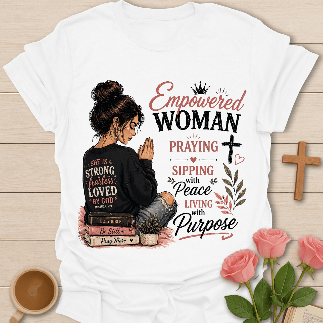 Empowered Faith Woman Tea T-Shirt T-Shirt