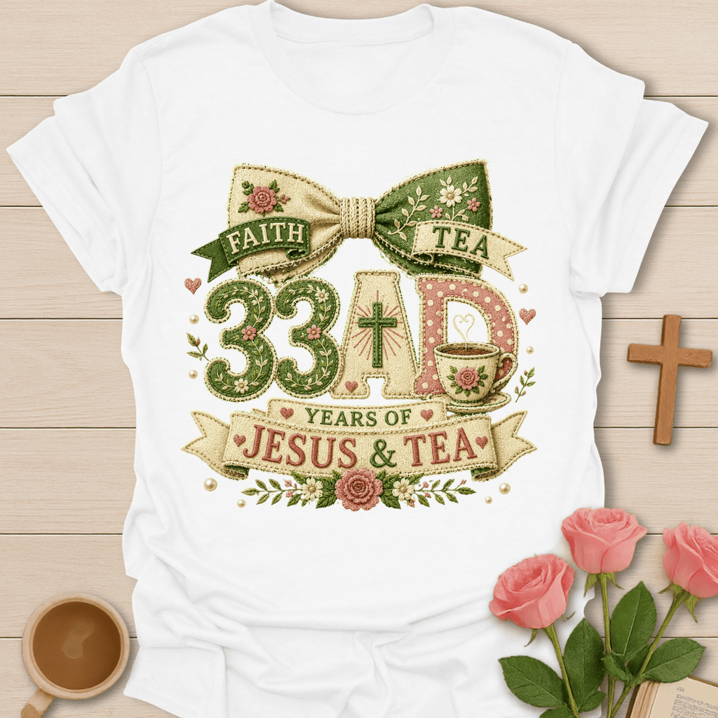 Jesus 33 AD & Tea Faux Patchwork T-Shirt T-Shirt