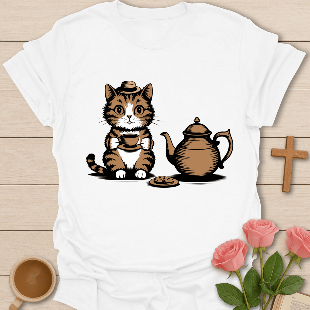 Tea Time Kitty T-Shirt T-Shirt