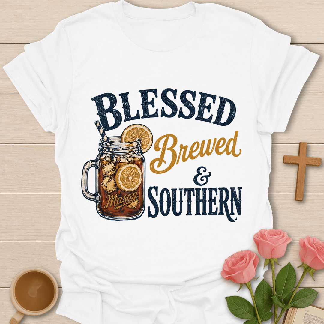 Blessed Brewed & Southern T-Shirt T-Shirt