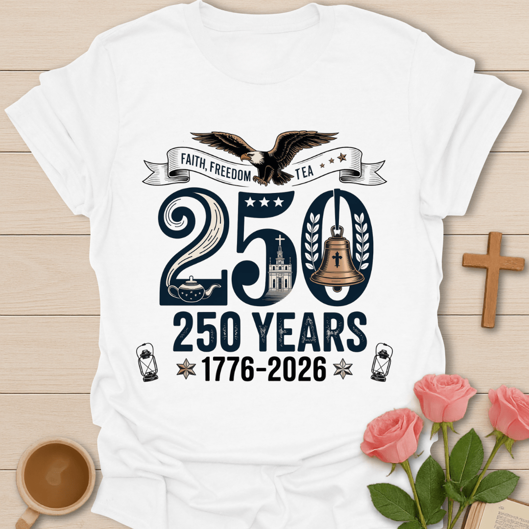 Faith Freedom Tea 250 Yrs T-Shirt KozzyCo Christian and tea lover design