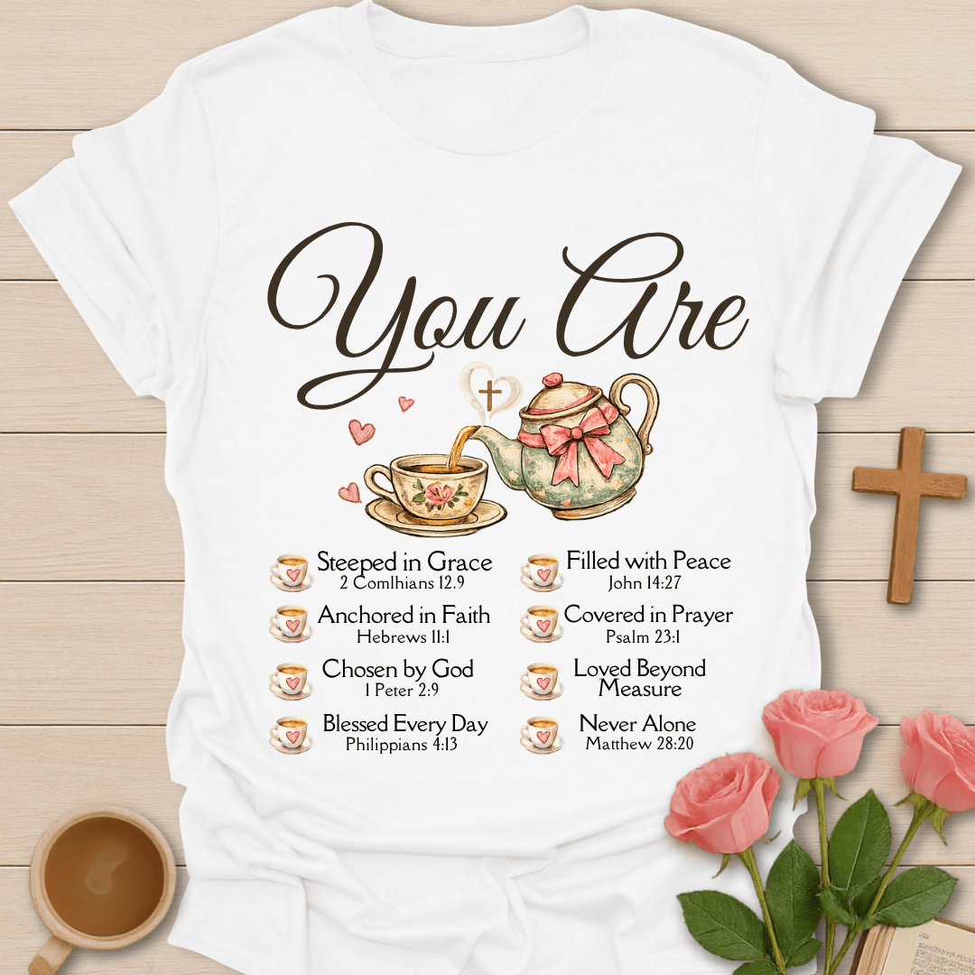 You Are Loved Christian Tea T-Shirt KozzyCo Christian and tea lover design
