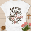 Created With Purpose Tea T-Shirt KozzyCo Christian and tea lover design