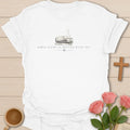 Bible Study Tea t-shirt with Bible study lettering and tea artwork and faith-inspired design - White